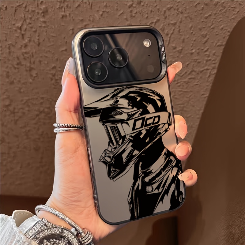 TEMU Phone Case - Cool Motorcycle Rider Suitable For Iphone 17, 17air, 17pro, 17promax, 16, 16plus, 16pro, 16promax, 15, 15plus, 15pro, 15promax, 14,