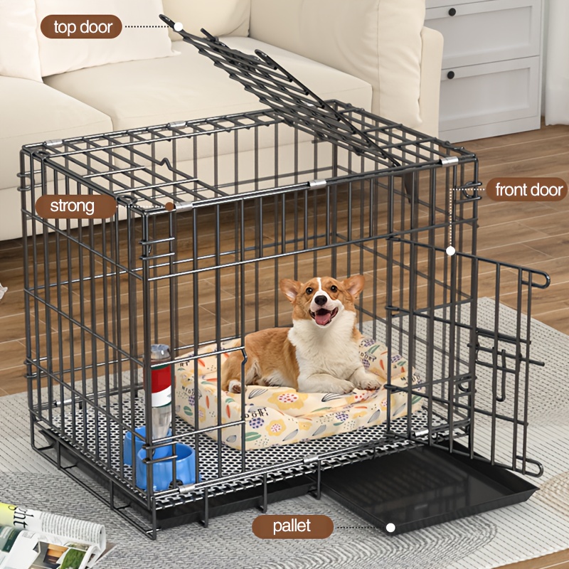 Pallet Dog Indoor Dog House Bed Two-Door Dog Kennel With Indoor