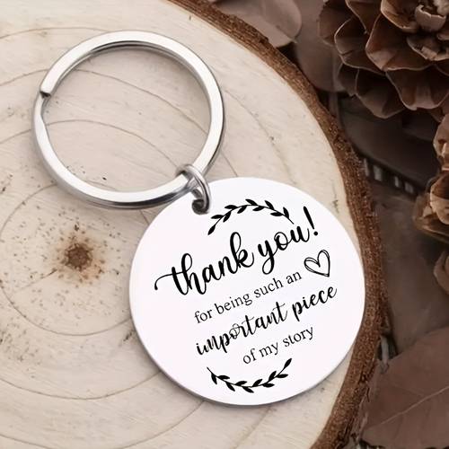 36pcs stainless steel keychain gift set with thank you charm organza bags for birthday anniversary confirmation universal fit metal round keyring for wedding retirement employee appreciation