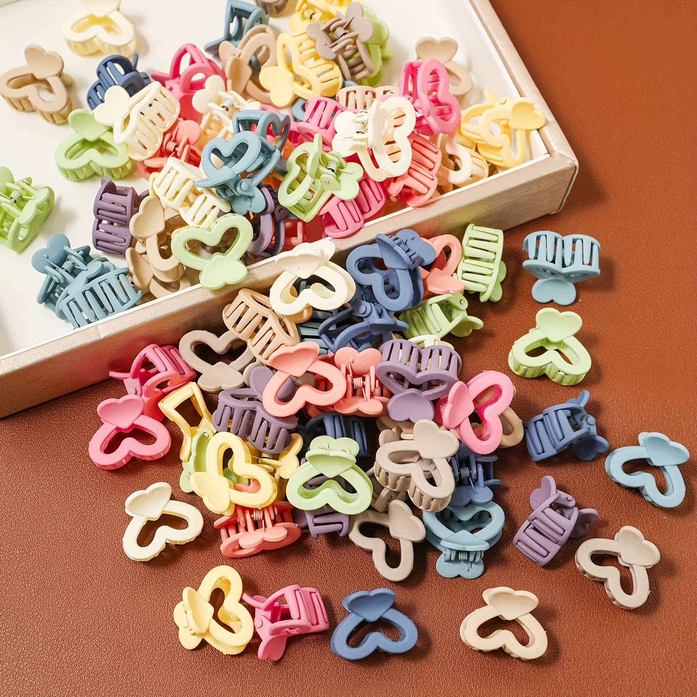 50pcs Minimally Matte Love Clip For Women's Hairpins, Side Hair Clips, Cute And Sweet Mini Clip Headpiece