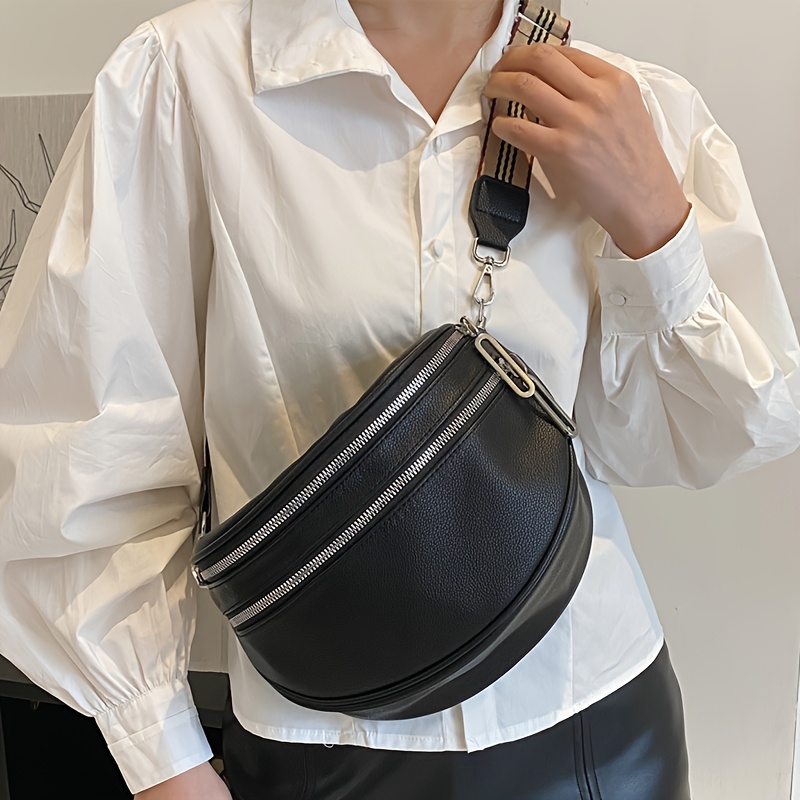 

Fashionable Solid Color Irregular Crossbody Bag/shoulder Bag, Casual Chest Bag, Zipper Closure, Textured, Polyester , Multifunctional Bag Suitable For , Stylish And With Adjustable Shoulder Strap.