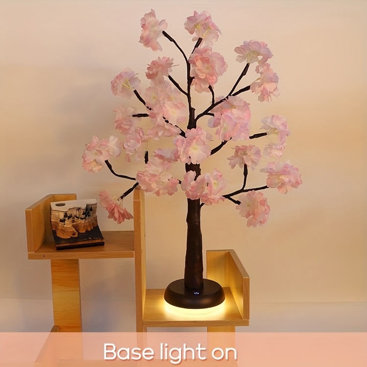 1pc Cherry Blossom Tree Ambient Lights Table Lights - USB Rechargeable Night Lights Desktop Decorative Lights for Indoor Bedroom, Wedding Party_voghion.com