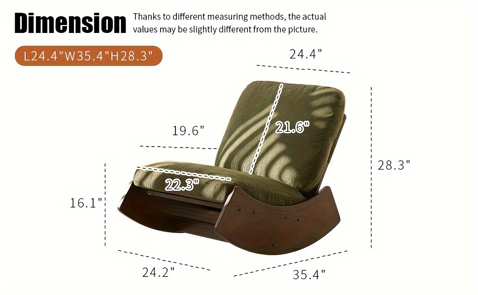 Comfortable Glider Rocking Chair, Upholstery Glider Chair, Accent Chair with Solid Wood Frame, Perfect for Multiple Settings Accent Reading Chair for Bedroom,Living Room