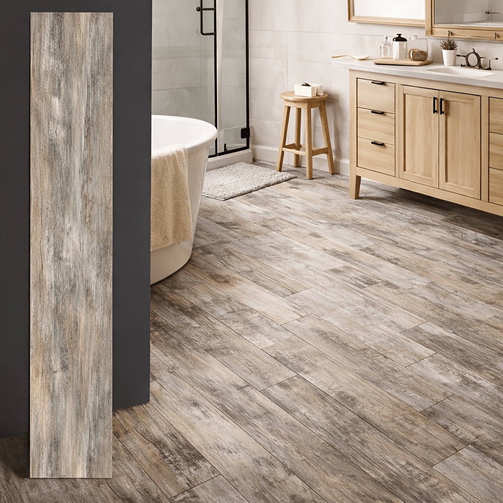 TEMU Peel And Stick Floor Tiles 35-pack, Wood Vinyl Planks 36" X 6", Self-adhesive Flooring, 1.5mm Thickness