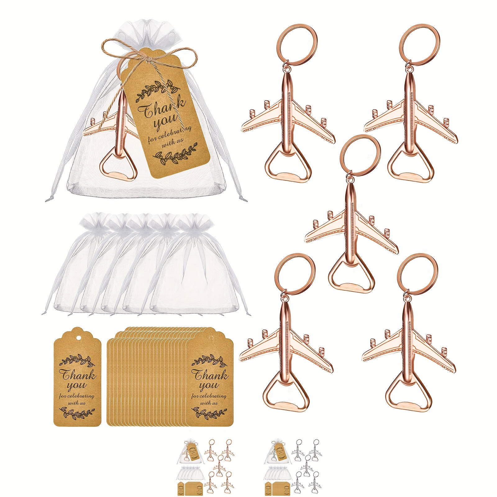 Airplane Keychain Bottle Opener Set