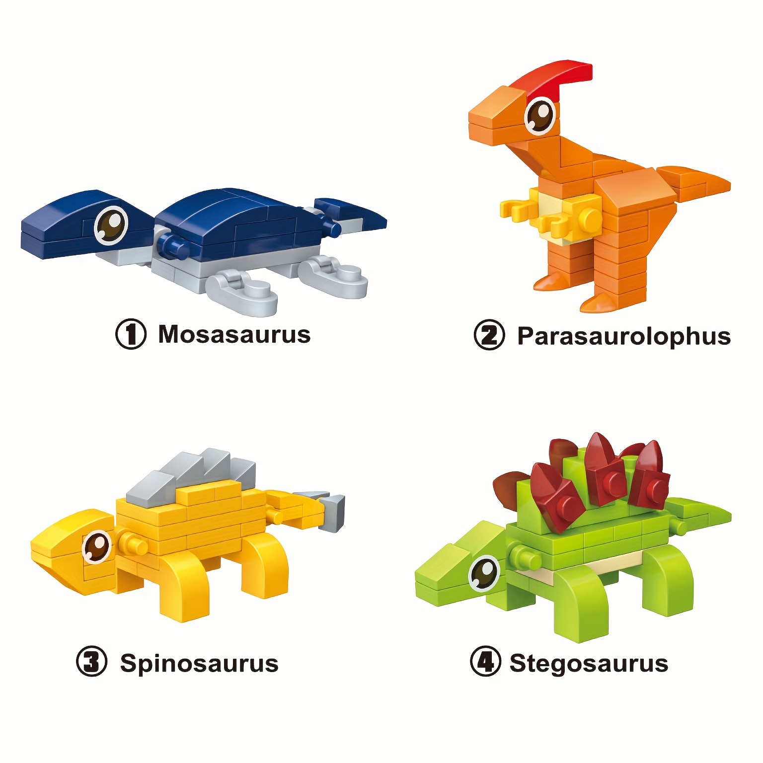 12pcs Creative Dinosaur Building Set, Mini Dinosaur Splicing Toy Gift