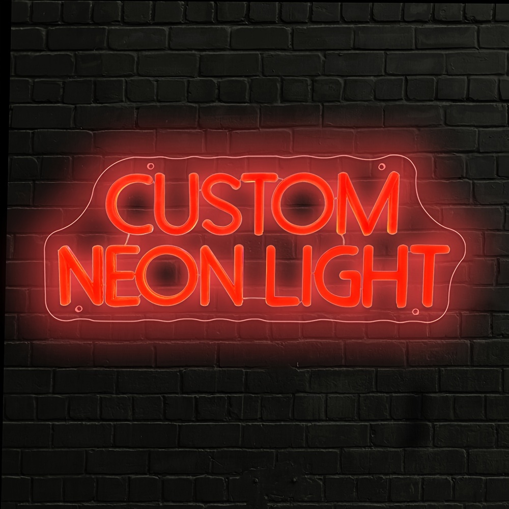 TEMU Personalized Led Neon Letters With A , Featuring Double-row Text. Wall-mounted Neon Come With A Switch Control And Usb Power Supply, Making Them