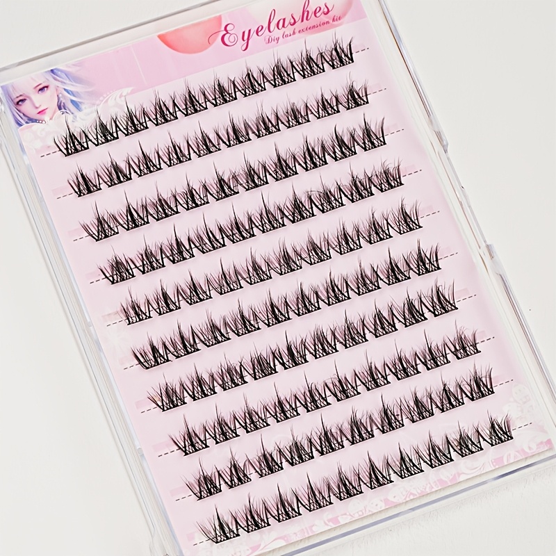 TEMU 5d Mink Cluster Eyelashes - Self-adhesive, Glue-free, Fluffy & Messy Look, Reusable For Beginners