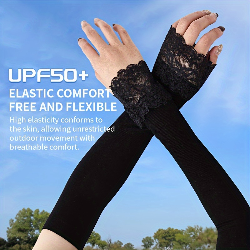 Womens Summer Lace Arm Sleeve With UV Protection And Ice Cuffs