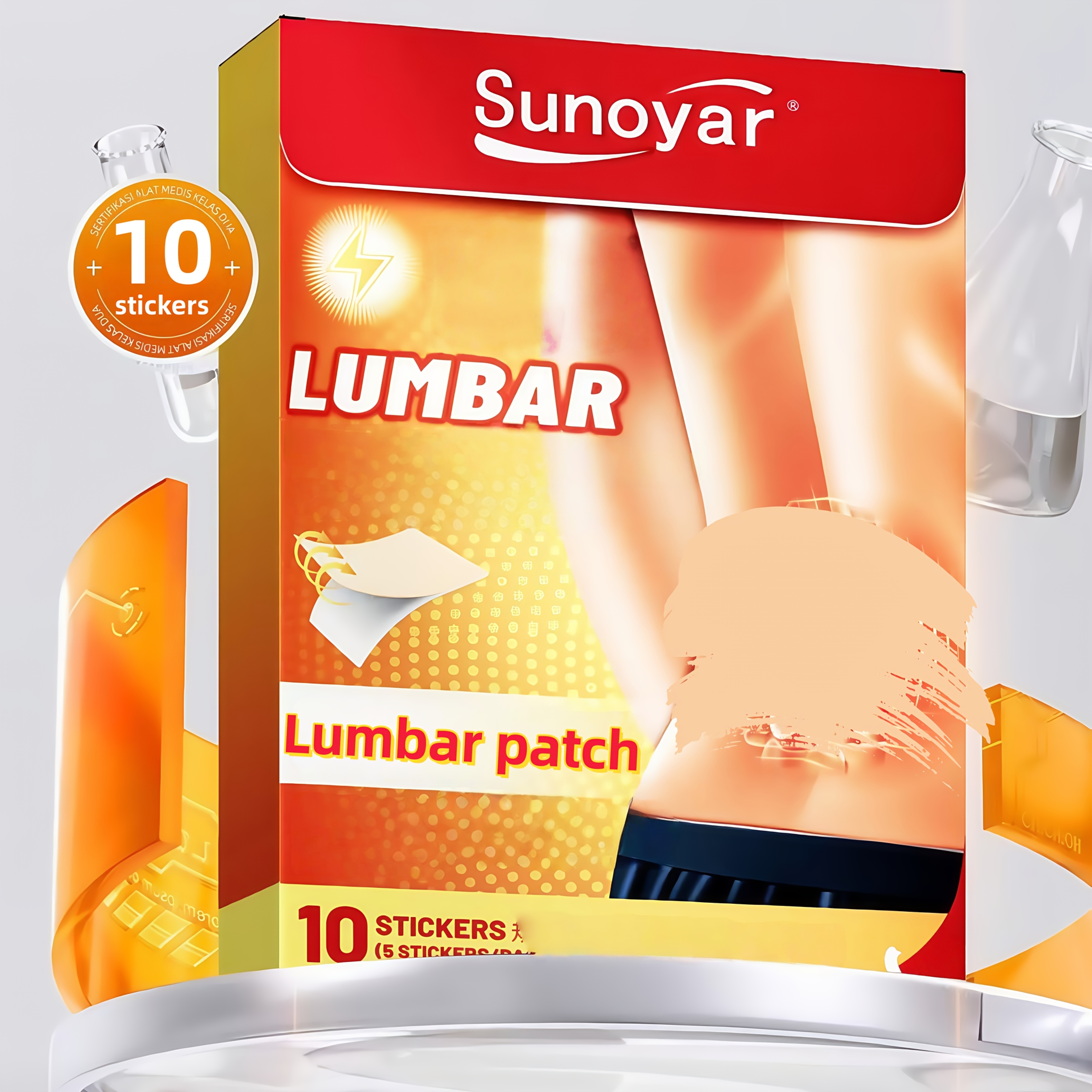 1 Box/10pcs Waist Patches, Suitable for Sports, Running, Fitness & Home Use – Exercise Support Stickers