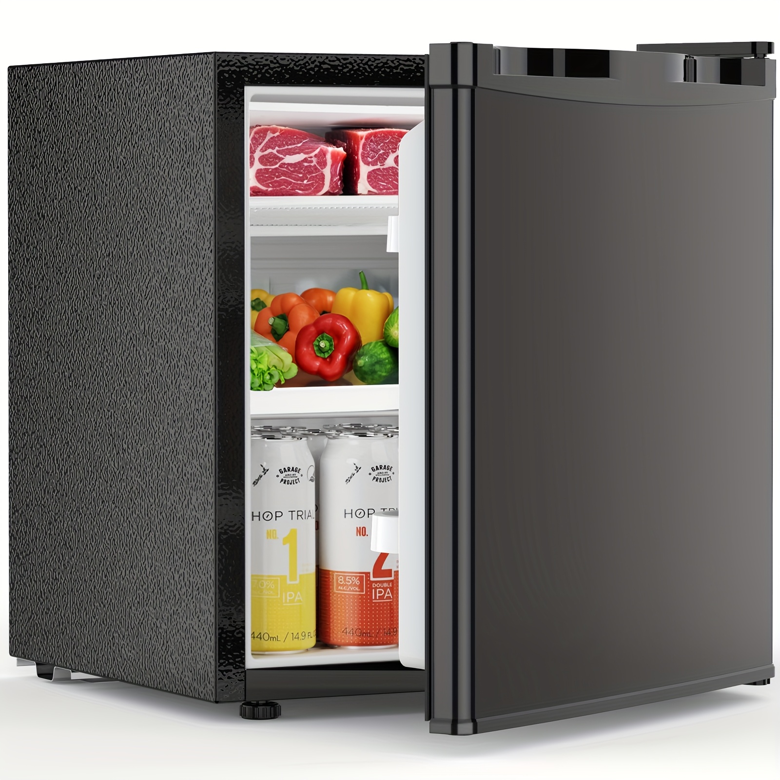   1 6 cu ft mini fridge with freezer single door   7 adjustable temperatures 2 removable shelves suitable for bedroom office apartment   small refrigerator