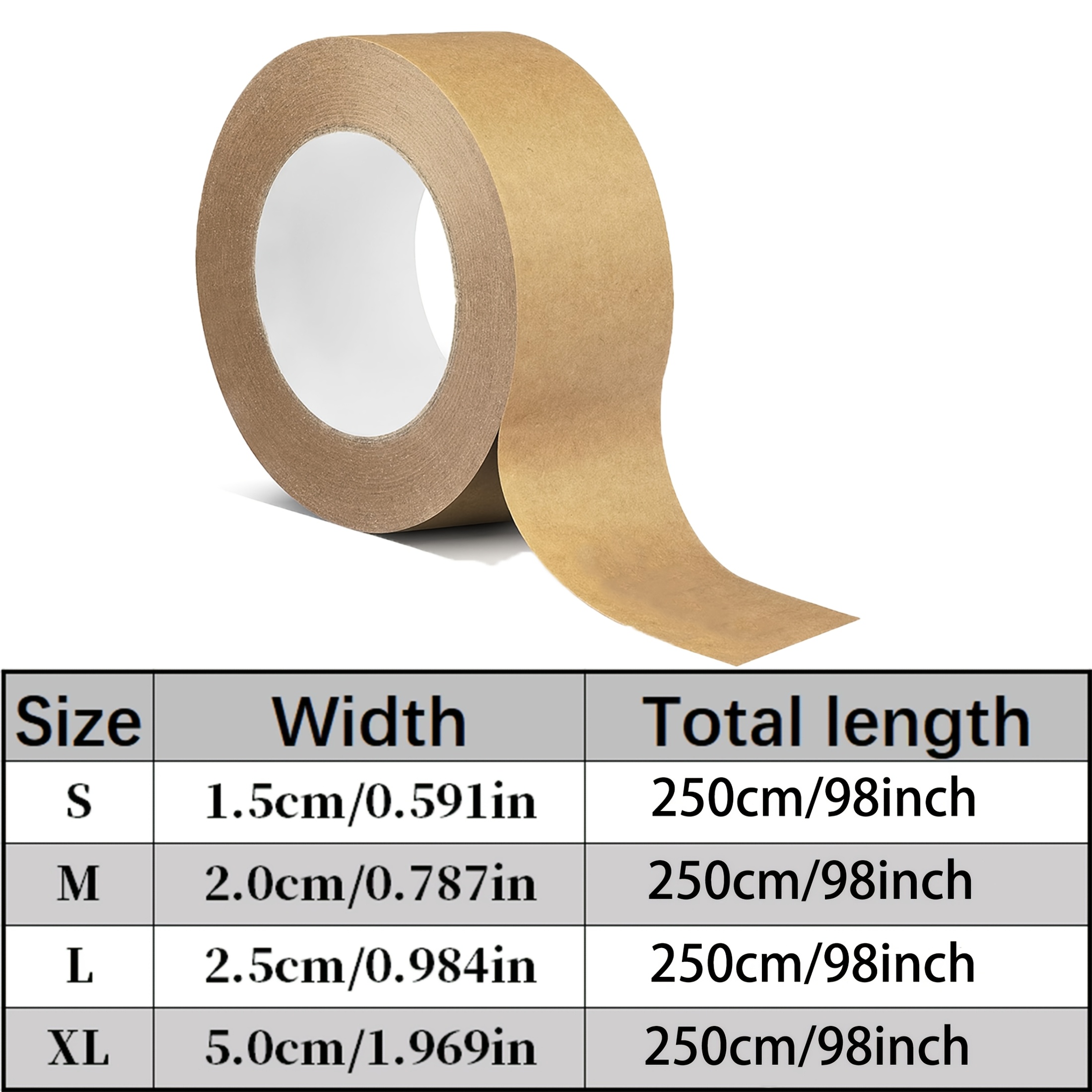 TEMU 1 Rolle, Selbstklebendes Kraftpapier, Unbeschichtet, Wasserbasiertes Stift-Markierungsband, Braunes Papierrand, zum Versiegeln von Boxen und