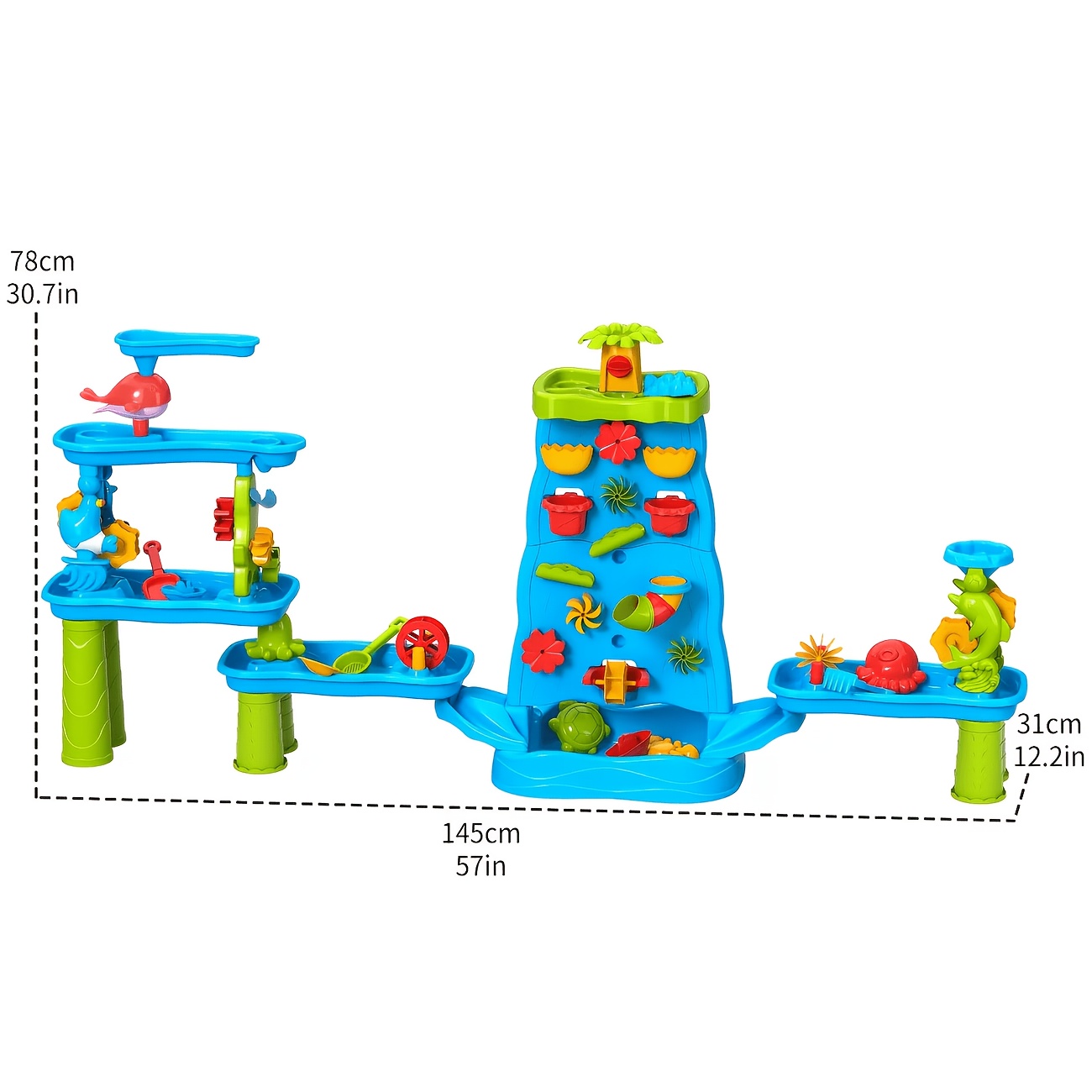 Upgraded Large Double-Sided Waterfall Maze Table for Kids