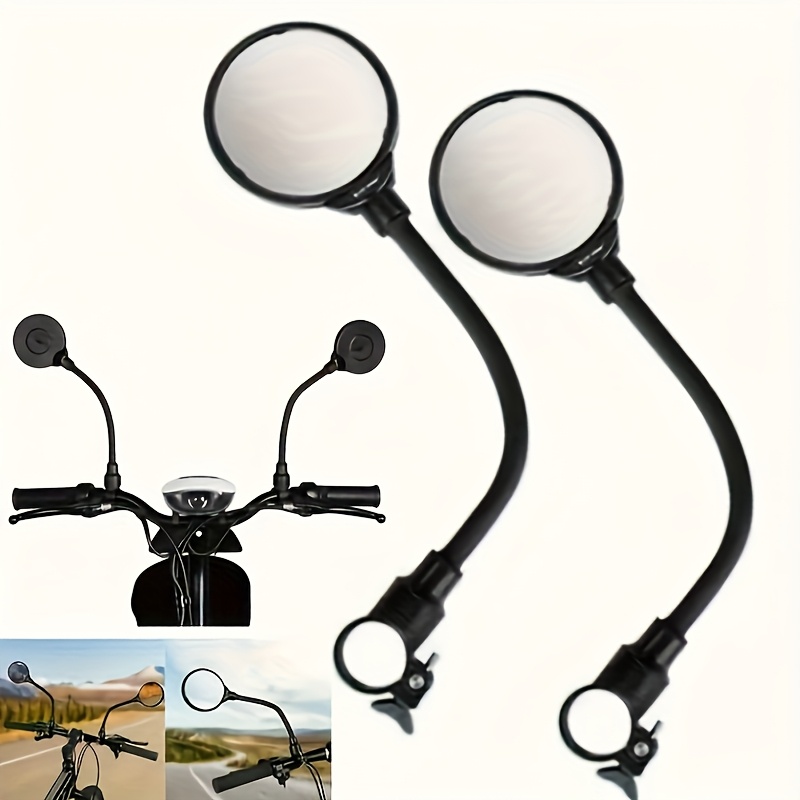 Tosuod Bicycle Rearview Mirror Wide Angle Rotating Reverse Mirror Universal Reflective Mirror