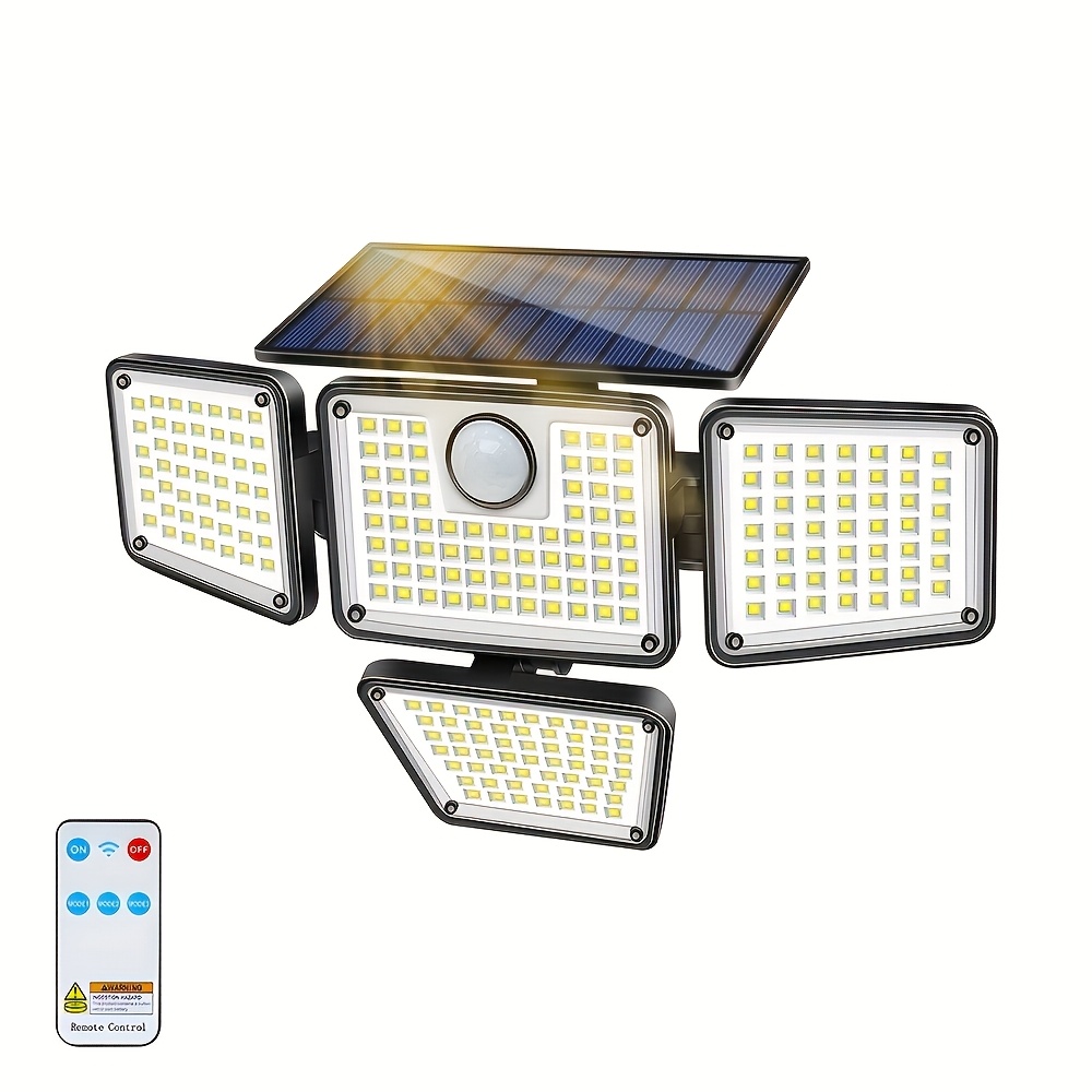 TEMU Solar Lights Outdoor Wall Lamp, 3 Lighting , 223 Led Solar Outdoor Lights With Pir Motion Sensor, Ip65, Ideal For Outdoor Garden, Street, Porch,