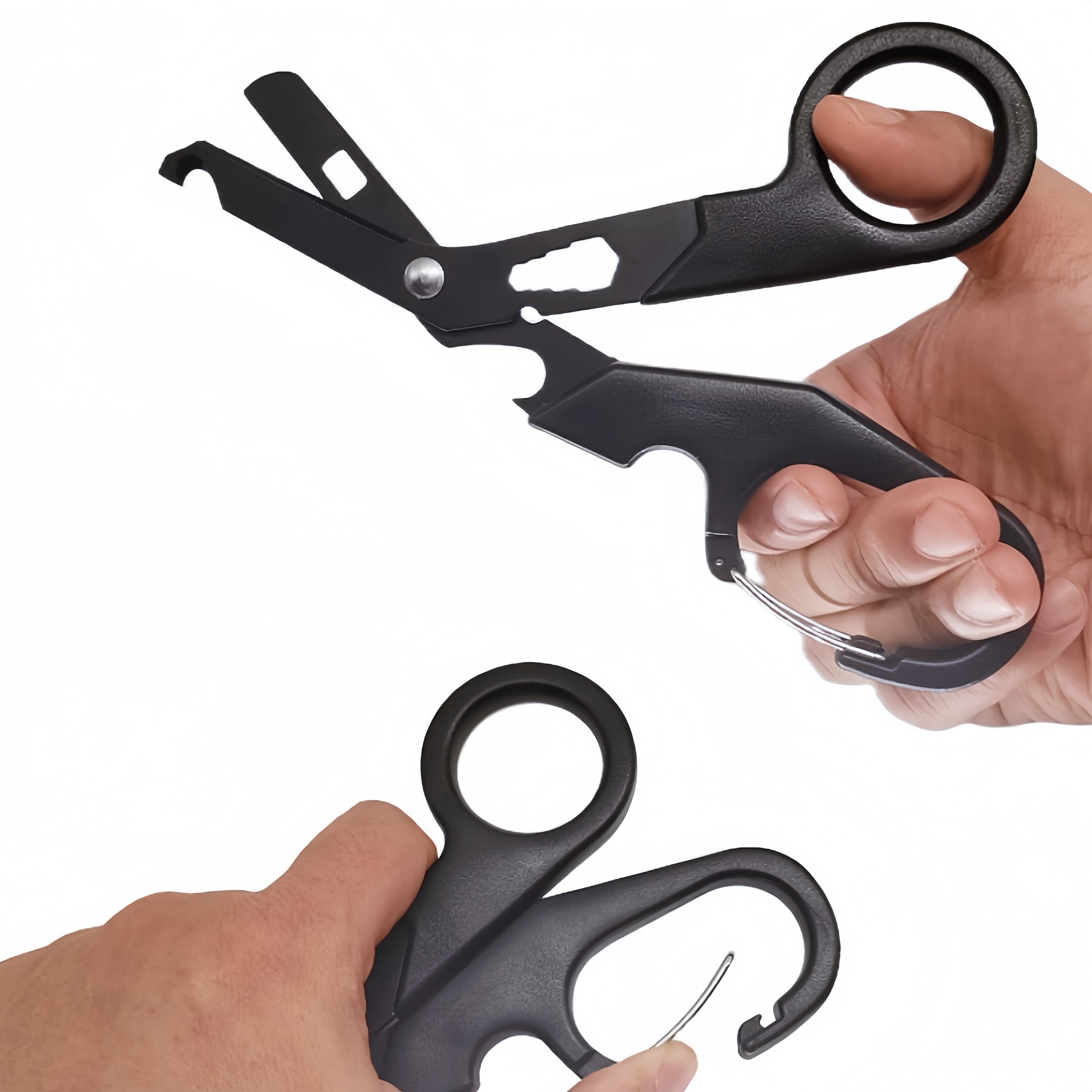 1pc Black Stainless Steel Rescue Scissors Multifunctional Gauze