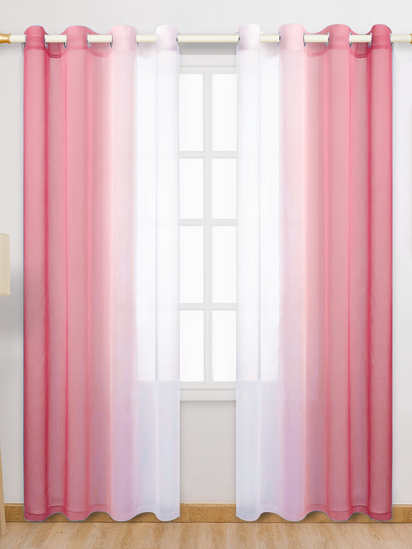 2 panels gradient curtain yarn gradient sheer curtains polyester curtain suitable for kitchen bedroom   living room home decor details 0