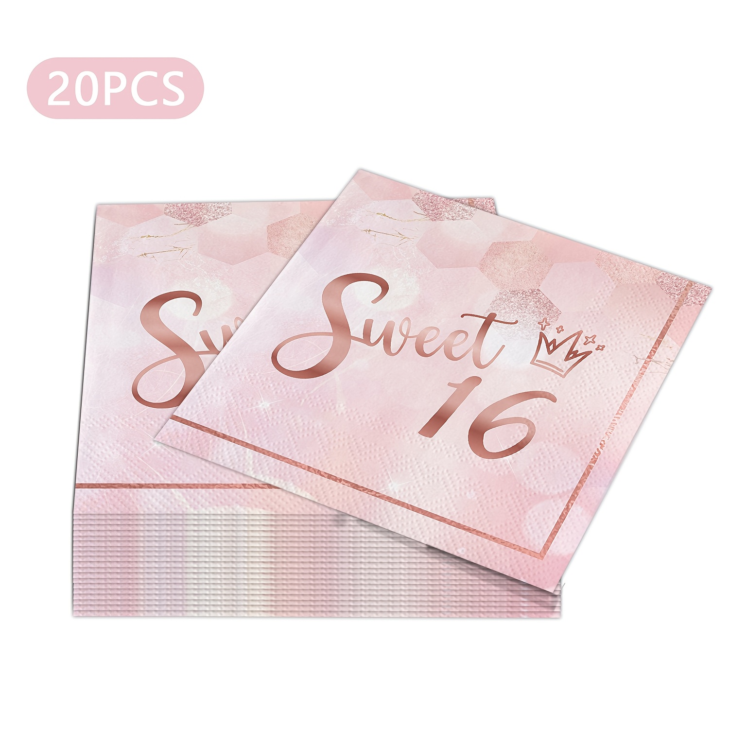 E-shop Sweet 16 Party Dekorationen Sweet 16 Servietten 16. Geburtstag Dekorationen für Mädchen, Einwegservietten Papier für Happy 16. Geburtstag