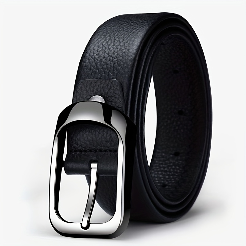 mens luxurious formal genuine leather large brooch   belt mens belt plus size durable high quality comfortable and easy to care for standard size belt size 0 5 suitable for formal and casual attire