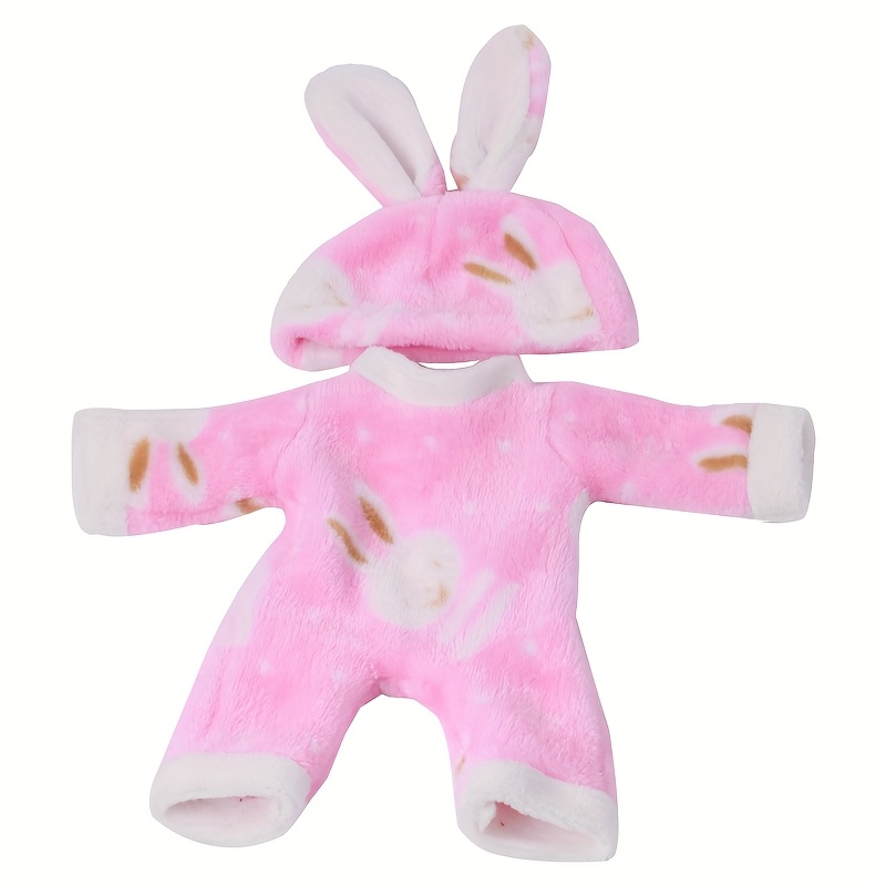 Image of Clothing For 30cm Dolls, Plush Bunny Onesie For 12-inch Fashion Dolls (doll Not Included)