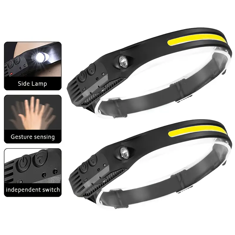 3pcs led headlights multi mode induction headlights outdoor sports sensor headlights suitable for running camping hiking etc details 1