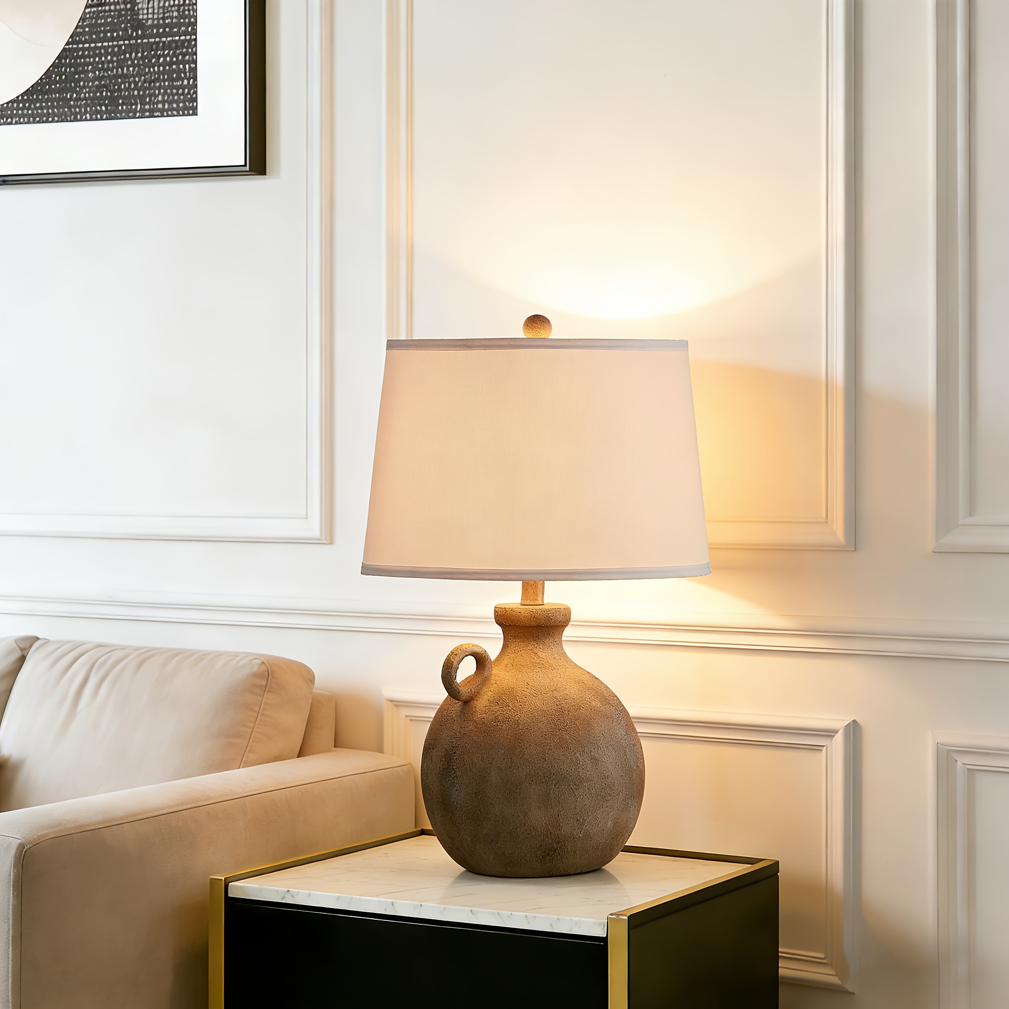 24 farmhouse table lamp bedroom usb charging port 3 way - Temu