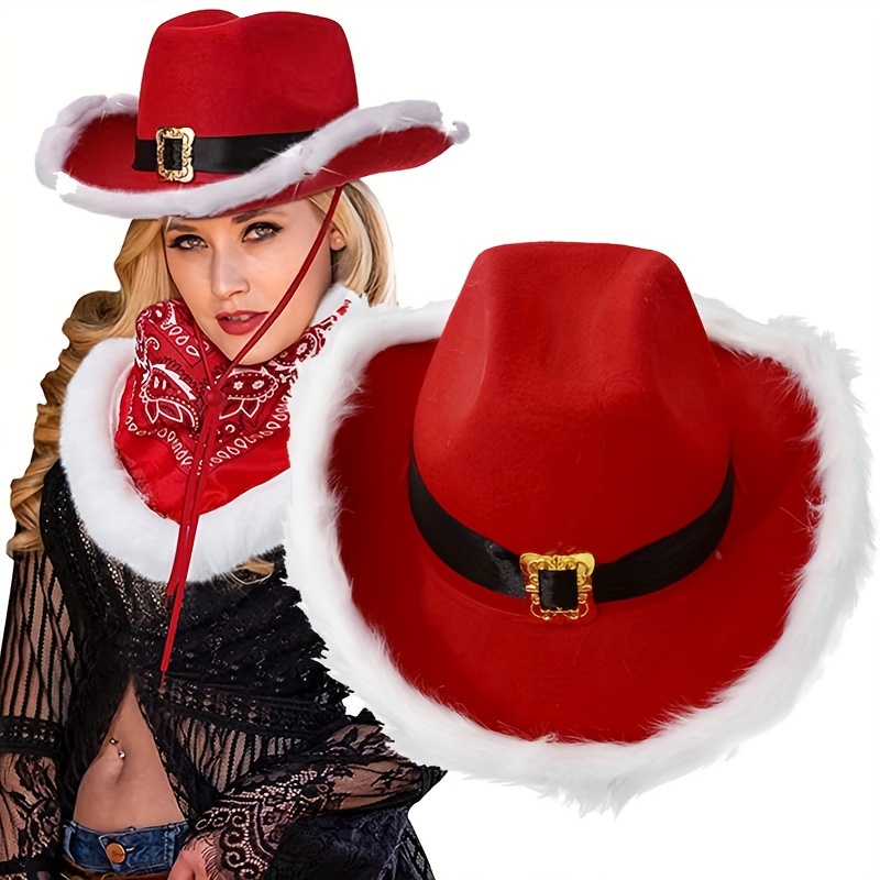 

Santa Claus Belted Cowboy Hat - Nylon, Hand Wash Only - Christmas & Party Events