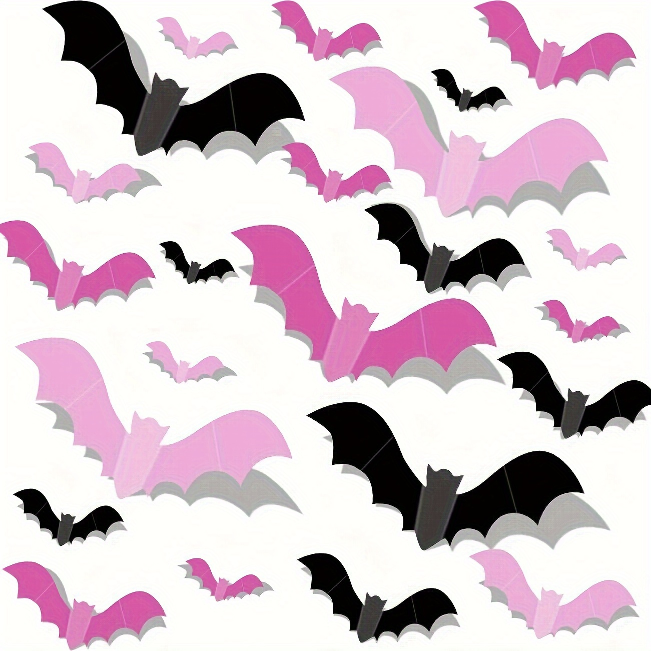 

48pcs & 3d Bat Decals - Diy Halloween Decor For Bathroom