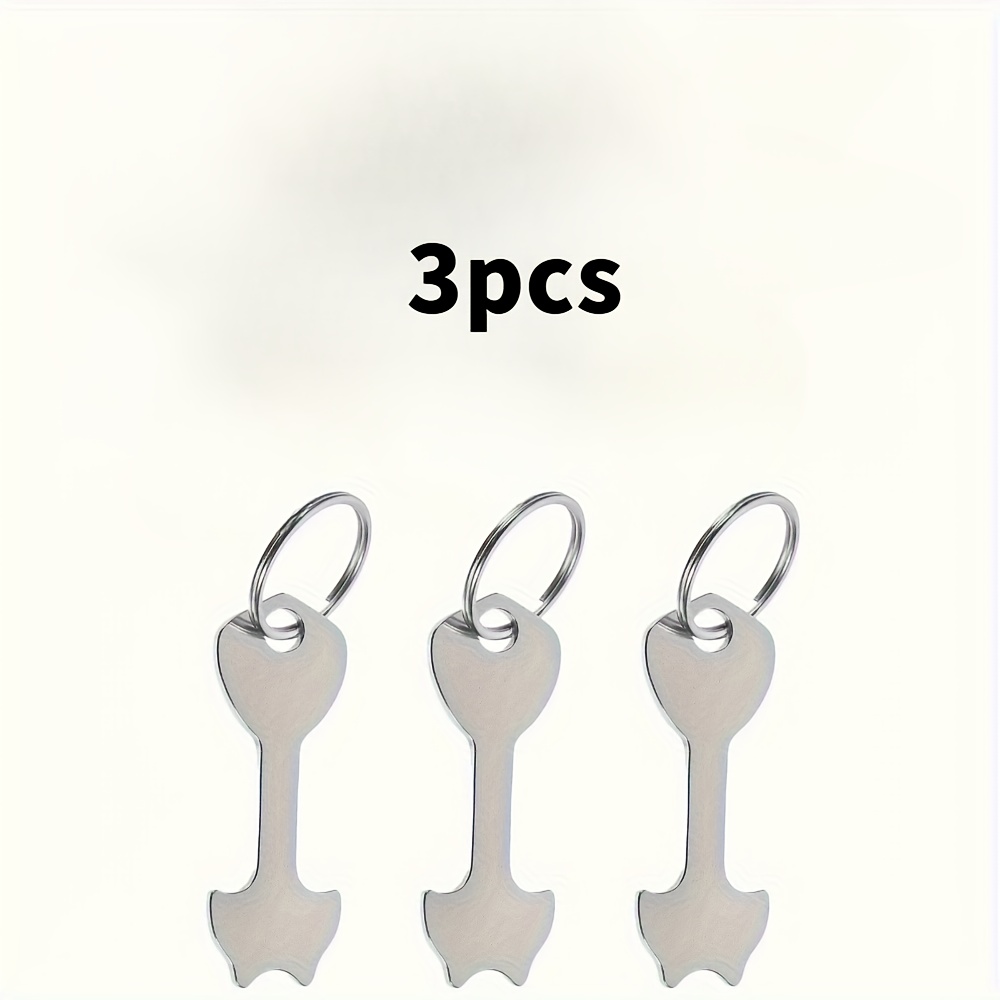 Image of 3pcs Stainless Steel Keychain Accessories Shopping Cart Token, Shopping Cart Keychain, Shopping Cart Keychain, Outdoor Camping Buckl