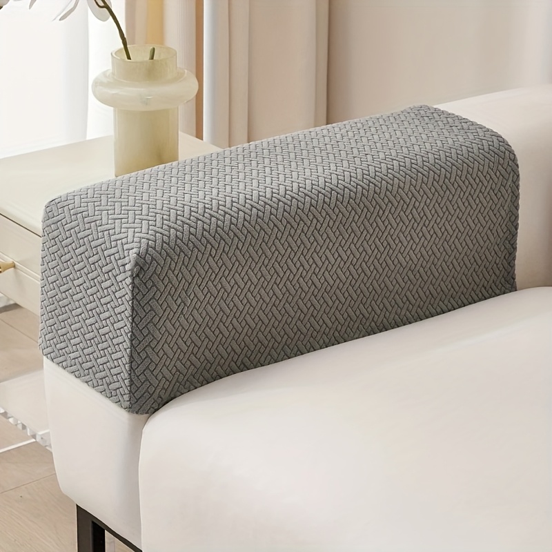 E-shop 2er-Set Geometrische Twill-Jacquard Stretch-Fleece Armlehnenbezüge für Sofa – Gemütlich & Stilvoll