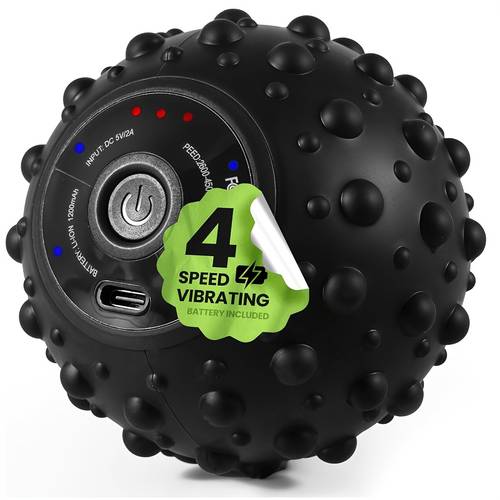 5-speed , LED Display Screen, Rechargeable Massage Vibration Ball for Pressure, Electric Massager for Fitness, Yoga, Training