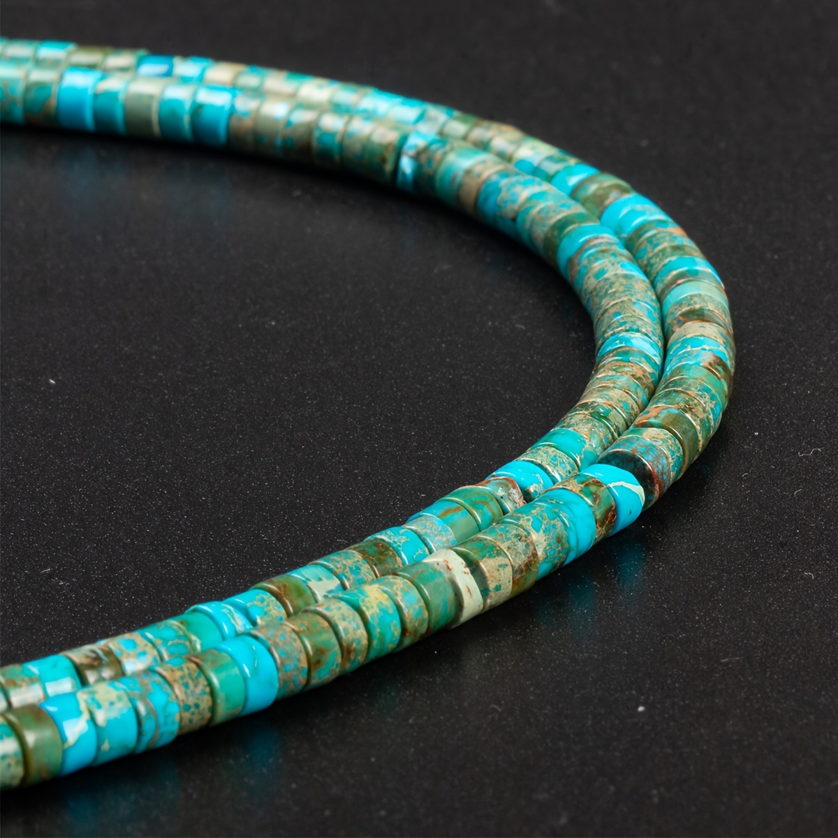 TEMU (65-70)pcs/2 X 4mm Turquoise Stone Pipe Beads Cylindrical Partition Loose Beads, Bead String Jewelry Additions, Necklace, Earrings, Bracelet