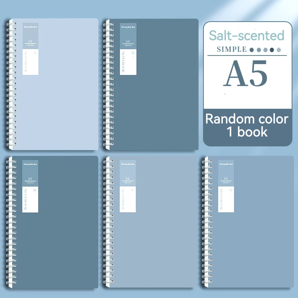 TEMU 1-pack Random Color Spiral-bound Notebook, Minimalist Spiral Notebook In A Morandi Color Palette, Thick Notebook With Sweet And Style.