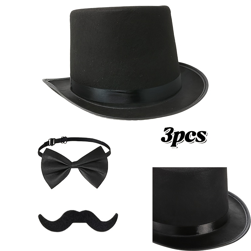 TEMU Chapeau pour , Très Grande Taille, avec Bords Rouges et Noirs. Convient pour les Spectacles de Fêtes, les Spectacles d'Halloween et les Tenues