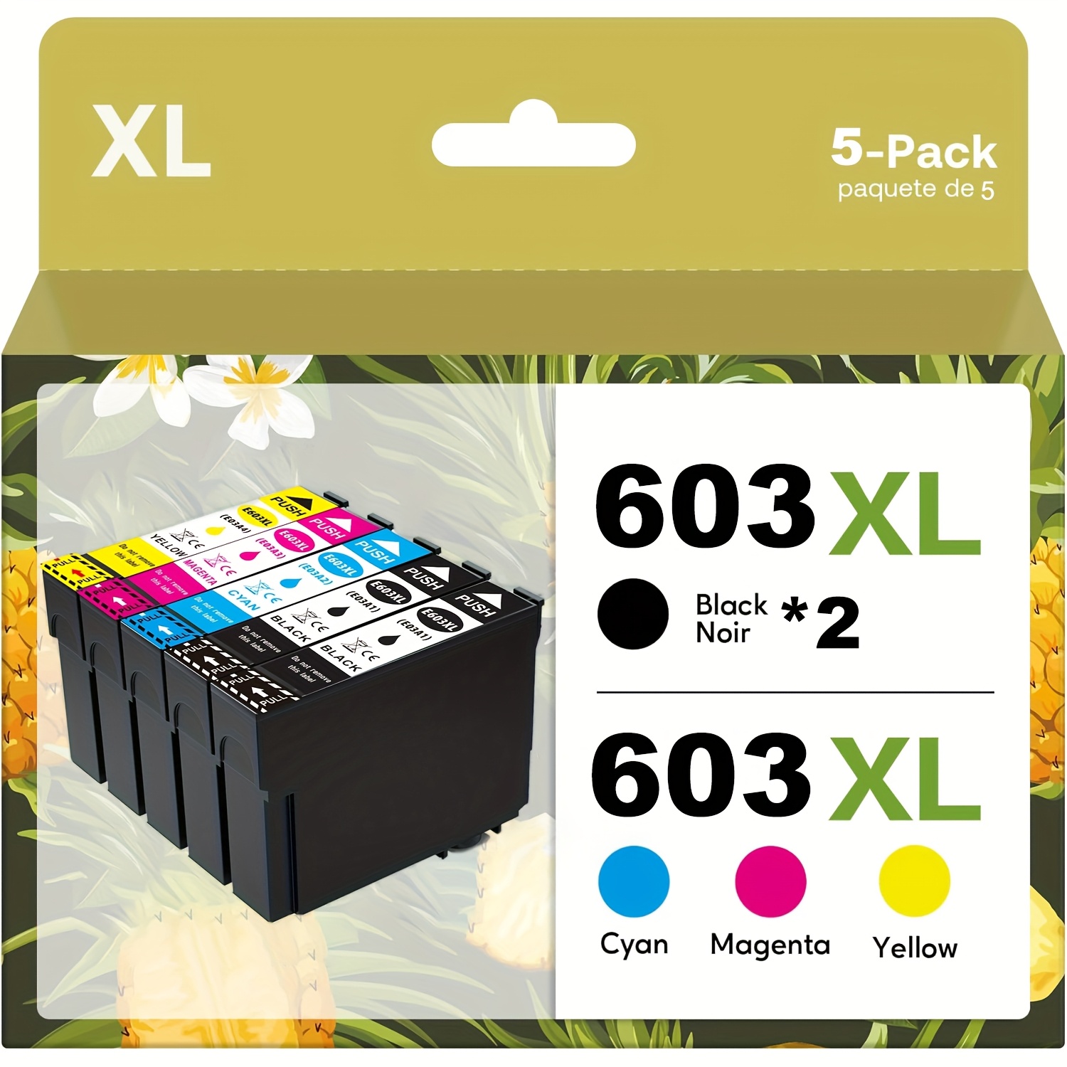 

High- 603xl Ink Cartridge - Compatible With & Workforce Series, Clear Text & Photos, Up To 500 Pages Black & 350 Color