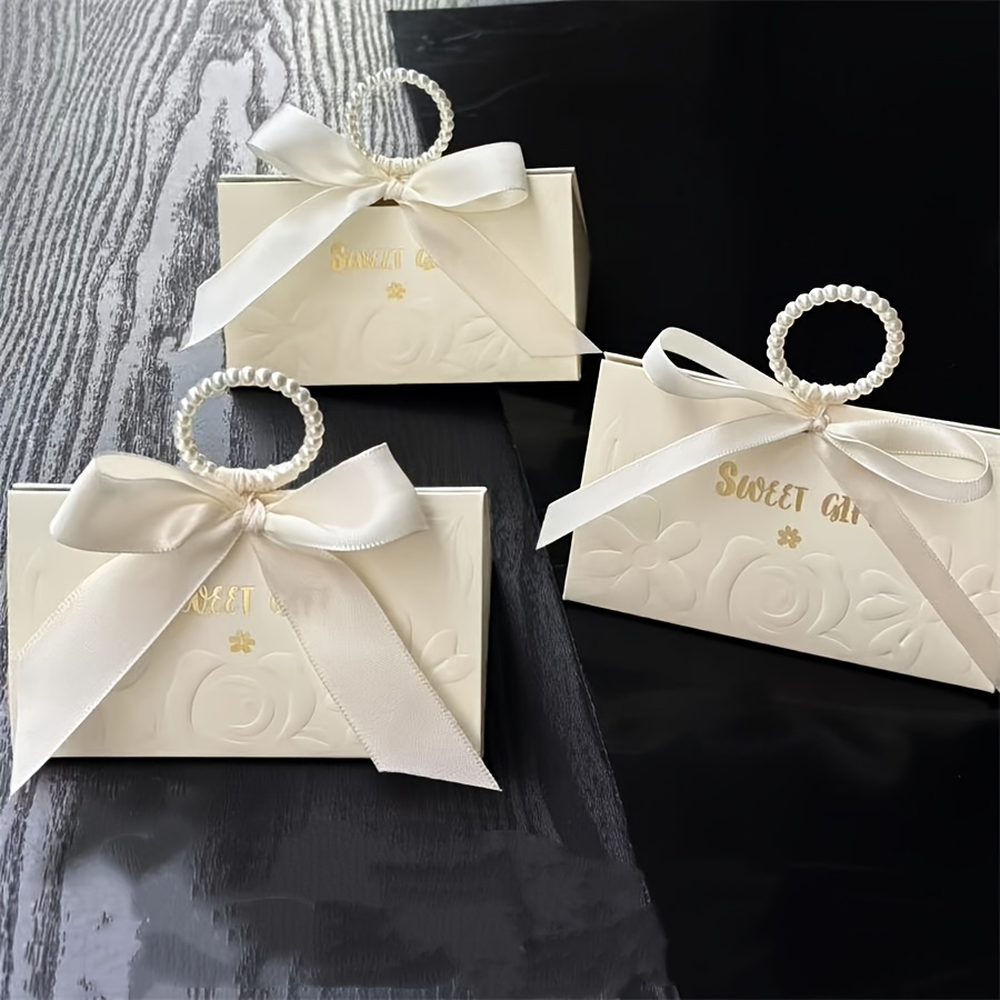 E-shop Geschenk für Sie/Ihn 20 Stück Neue Tragbare Hellgrüne Box Hochzeitsverpackung Papierboxen Geprägte Blumen Dekoration Geburtstagsparty Event