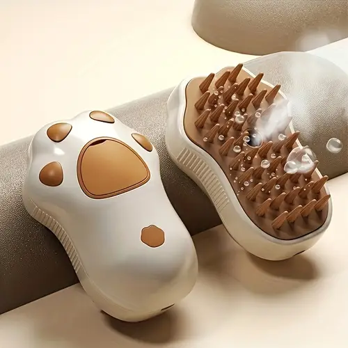 steamy cat brush 3 in 1 electric brush with self cleaning massages and removes loose hair hair cats a comfy massage works for dogs too cat claw design sleek and