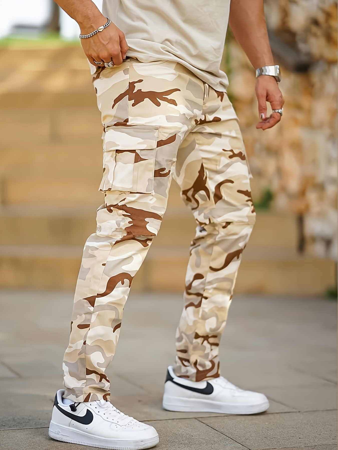 Camuflado Beige Pantalones Camuflado Para Hombre Camo Pants Men