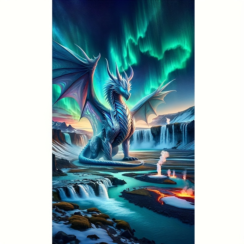 

1pc 5d Diamond Art Painting Set Dragon Pattern Suitable For Adults Or Beginners Diy Full Diamond Embroidery Painting Hot Diamond Sticker Diy Art Painting Cross Stitch Art Craft Home Wall Decoration
