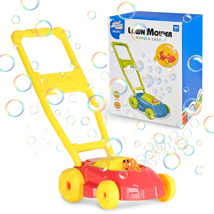 bubble lawn mower toy kids manual push bubble blower Temu