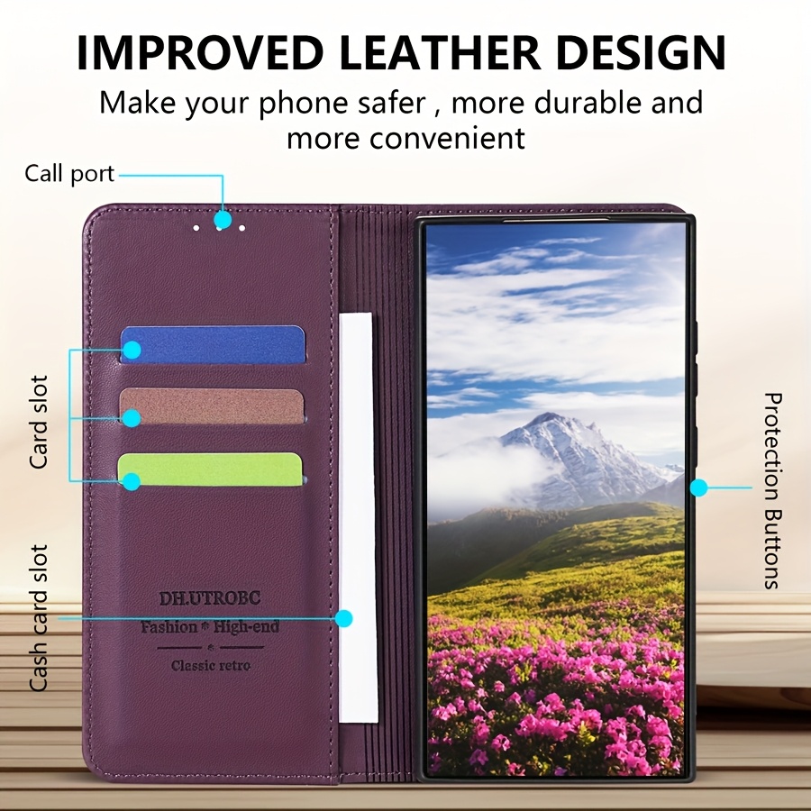 Husă pentru telefon: Portofel cu slot pentru carduri, suport magnetic, flip din piele artificială de înaltă calitate pentru for Galaxy S25 Ultra, S25 Plus, S25, A06, A16, A26, A36, A56, husă de protecție rezistentă la șocuri, portofel pentru carduri, design business