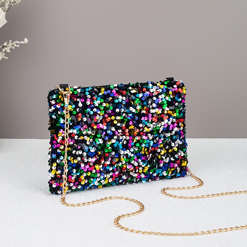 Temu – TEMU Stylish Sequined Shoulder Bag, Shiny Portable Phone Bag, Suitable For Party And Commuter Wallets, Gift Bags