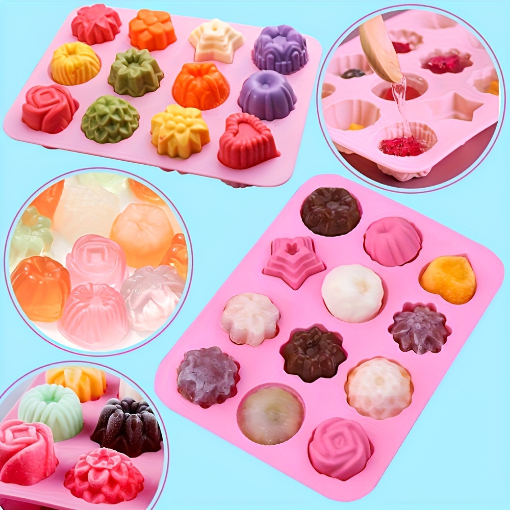 

Silicone Soap Molds Cavities Flowers Handmade Soap Lotion Bar Bath Bombs Mold Different Flower Shapes Bakeware For Making Soap Candle