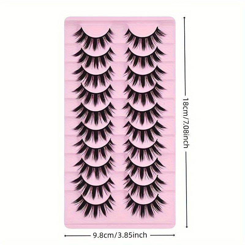 10 Pairs Of Thick False Eyelashes For - Reusable, Formaldehyde-free Lashes Set For Makeup Use