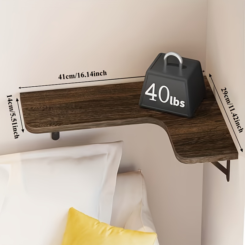TEMU 3pcs Corner Floating Shelves, Wall Mounted Corner Shelves For Home Decor - Organize Bathroom, Bedroom, Kitchen, Office With Space Saving Wood