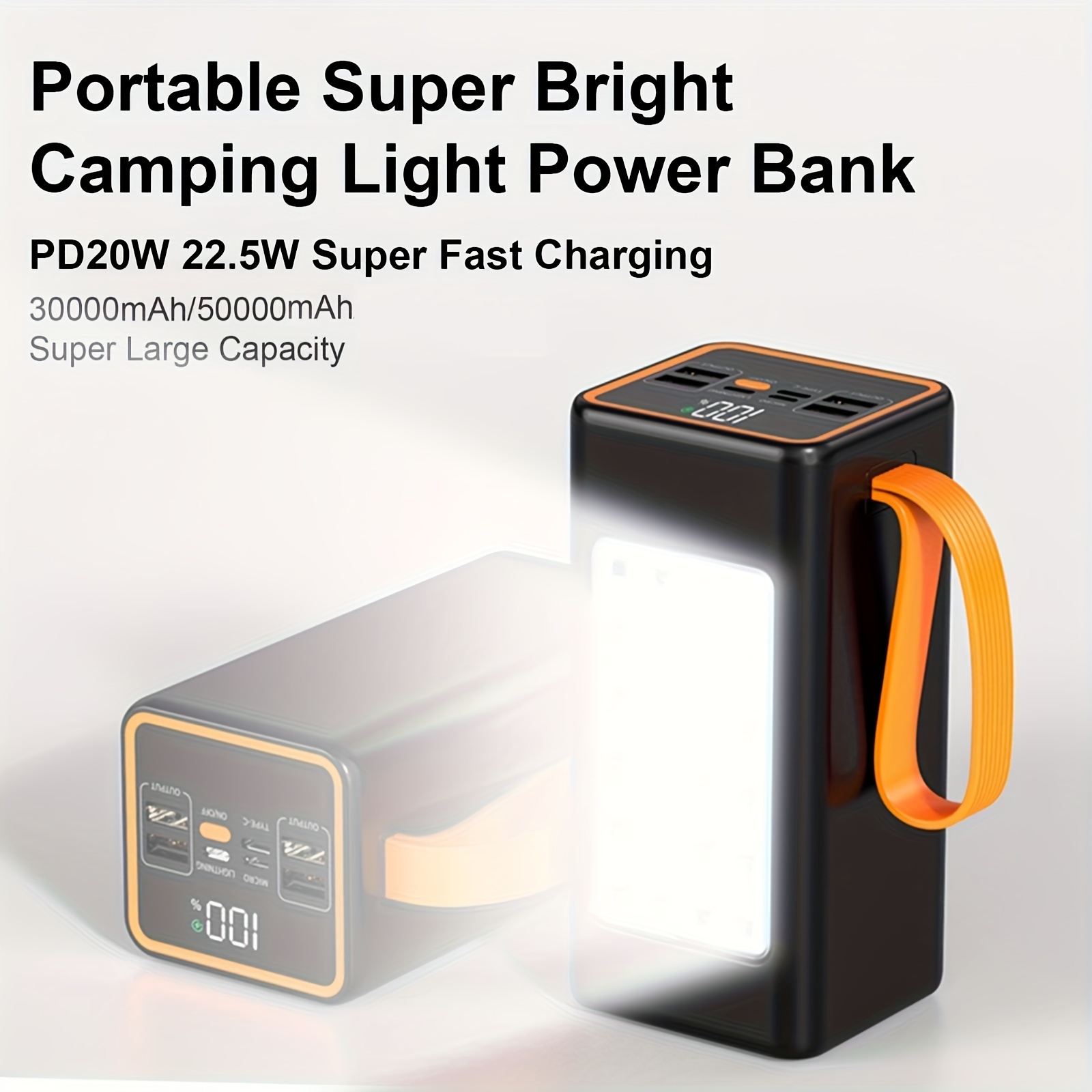 10000/20000 Mah High capacity Portable Power Bank 5v2.1a - Temu