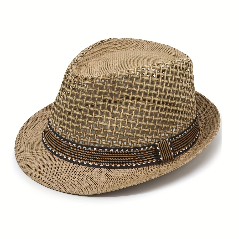 E-shop 1 Stück Neue Atmungsaktive Mütze, Kleine Top Hat Mesh Englische Retro Jazz Mütze, Sonnenhut, Panama Hut