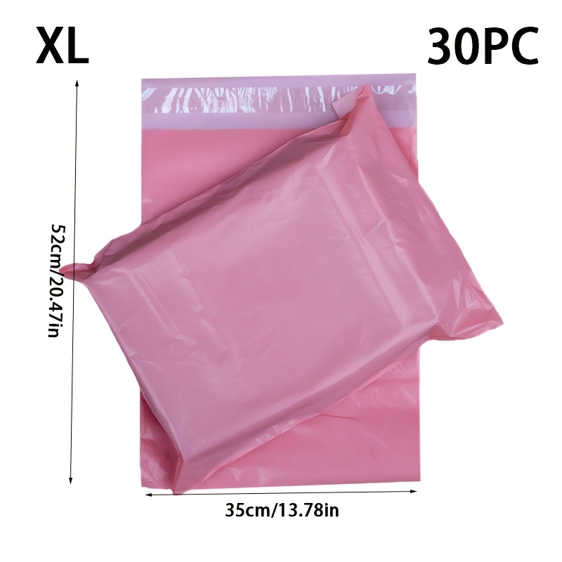 TEMU 30 Pink Shipping Bags, Courier Bags - , Self-sealing, Edges, Oversized Suitable For Large Items, Clothing Packaging Bags, Commercial Courier