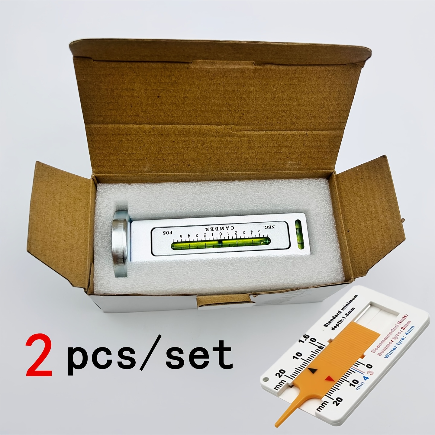 TEMU 2pcs Wheel Alignment Tool Set, Adjustable Toe And Caster Gauge, Suitable For Professional Vehicle Wheel Alignment Equipment For Cars, Trucks, And Rvs