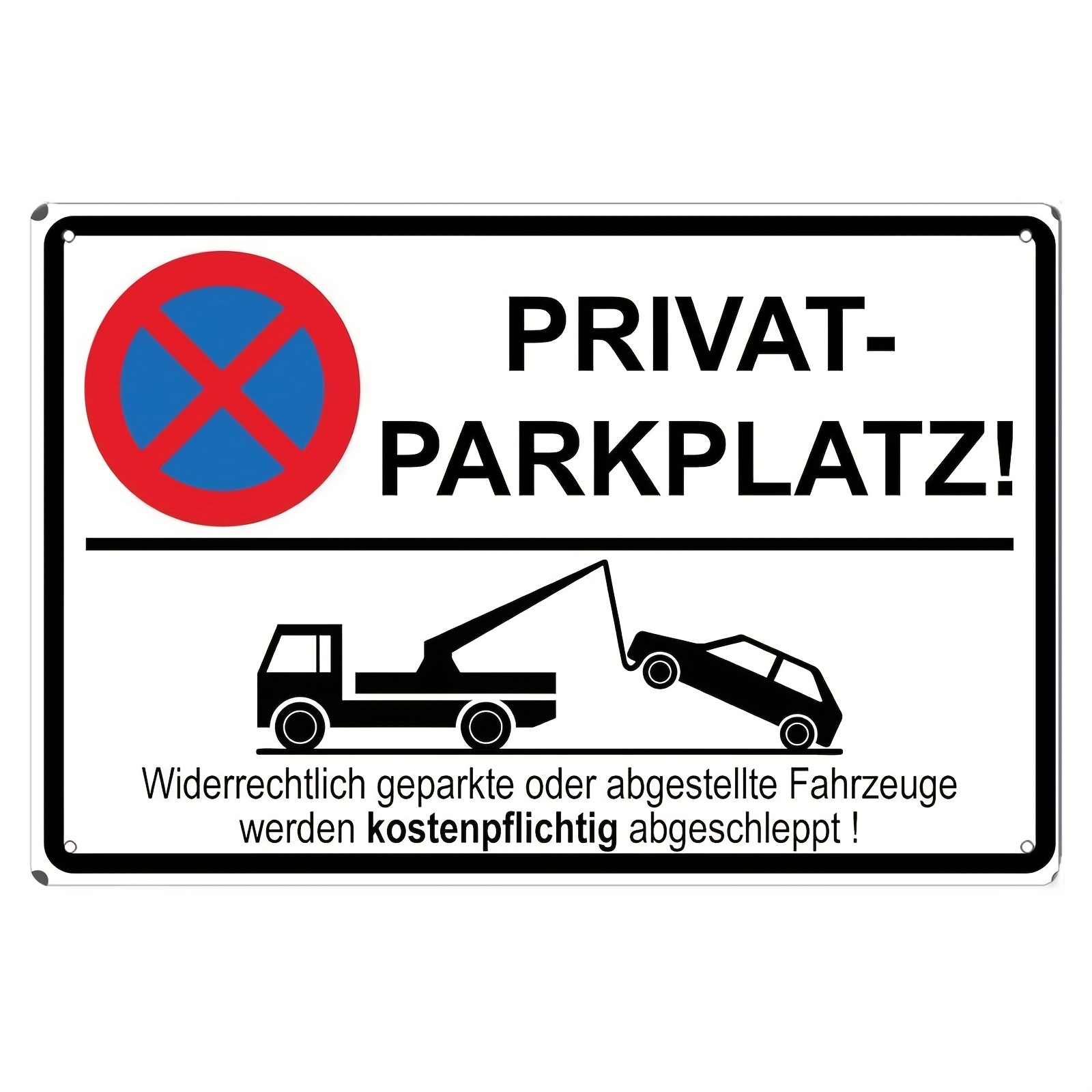 

1pc Iron Painting Privatparkplatz Parken Parking Sticker Sign Sign Sign Mm With Corner Holes In/ 20*30cm/8*12inch